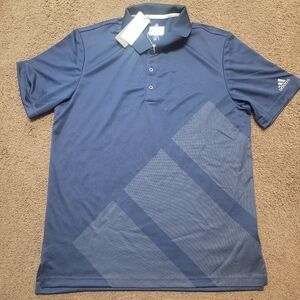 Adidas Bold 3 Stripe Sport Golf Polo UPF 50 Mens Size Large Navy DW4526 Shirt